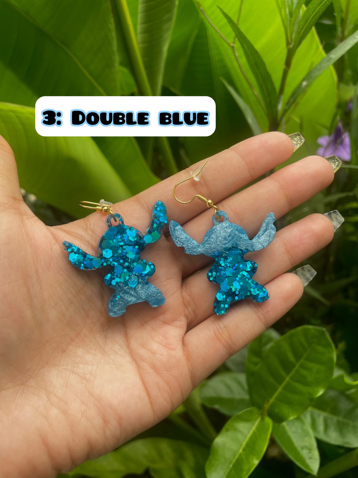 Stitch resin earrings