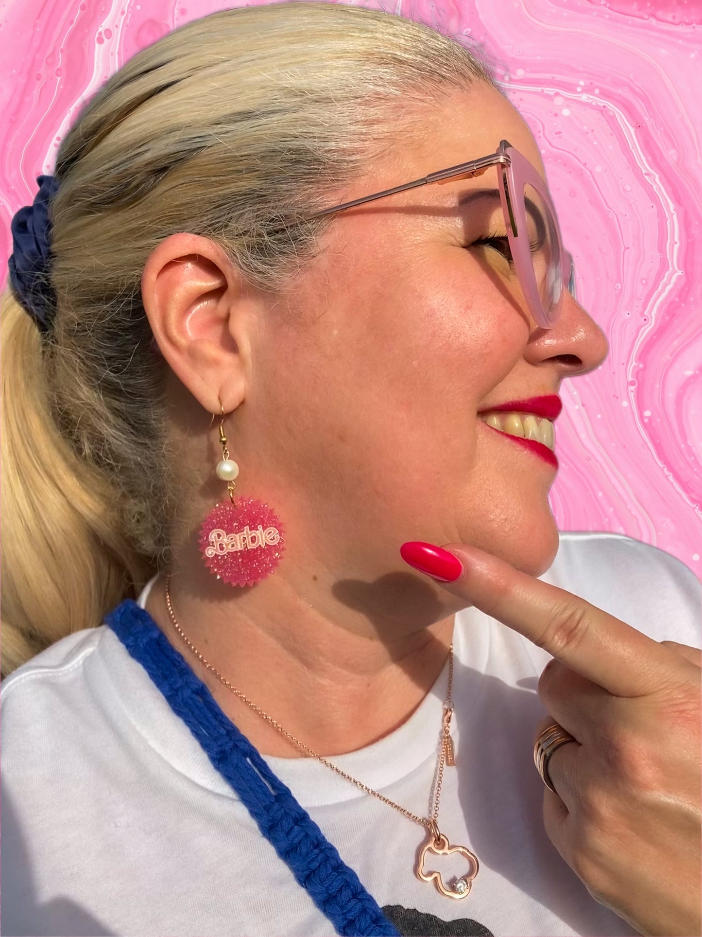 Barbie resin earrings