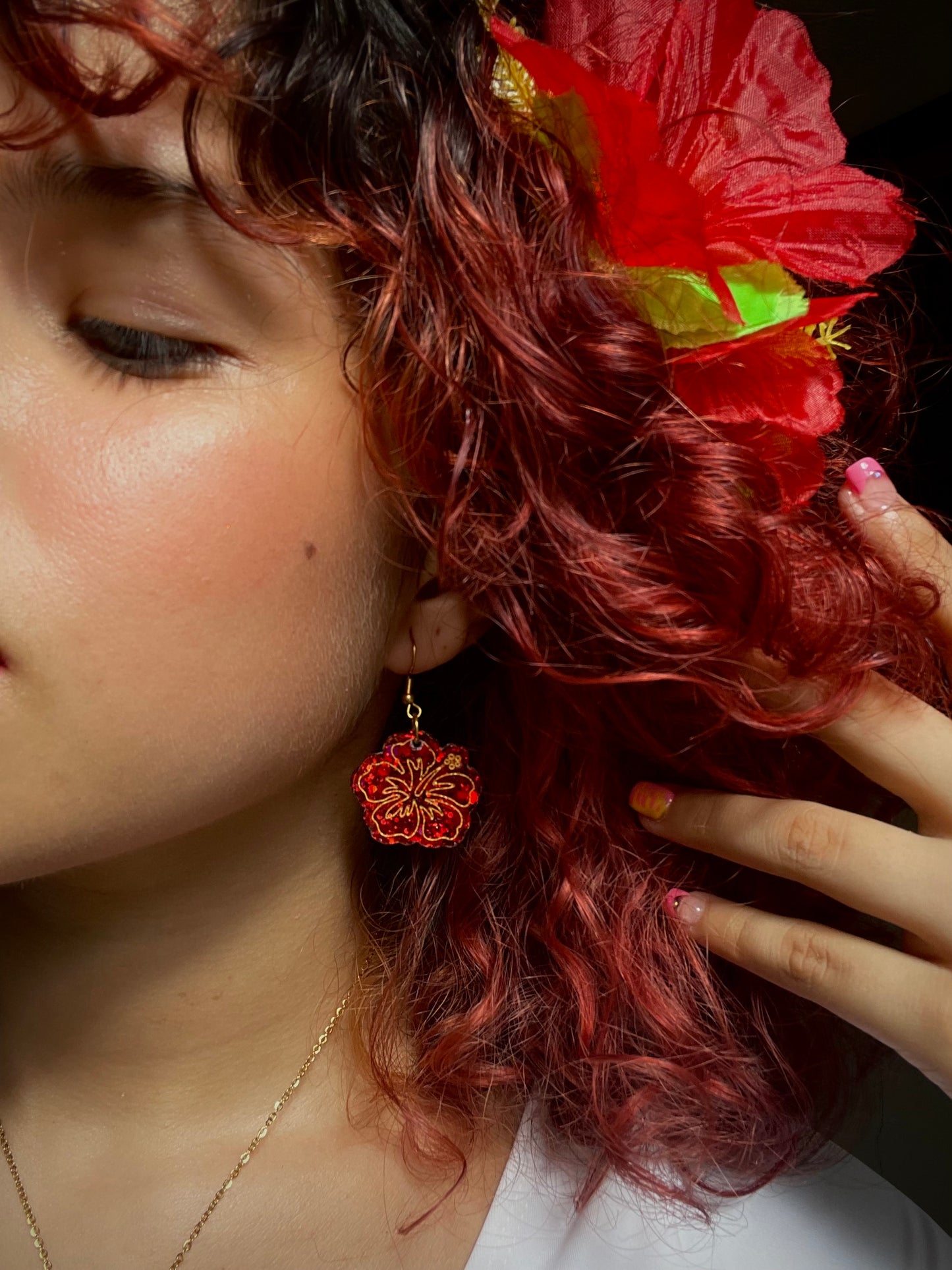 Flor de maga resin earrings