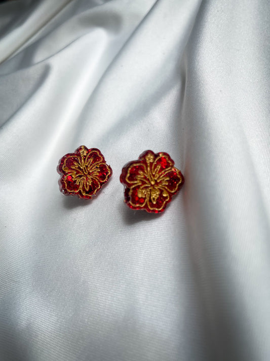 Flor de maga resin earrings