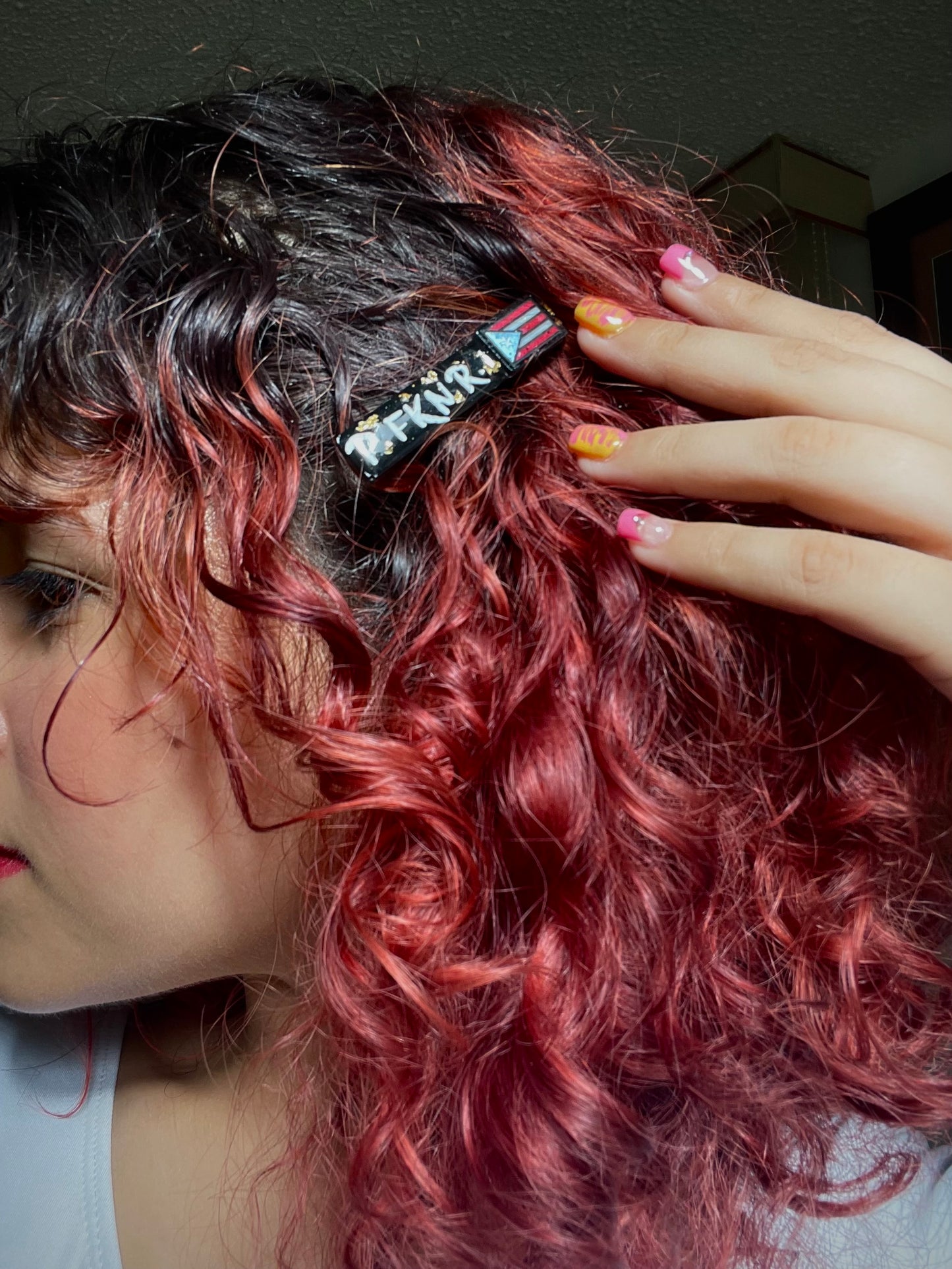 βP FKN R π΅π·β resin hair clip