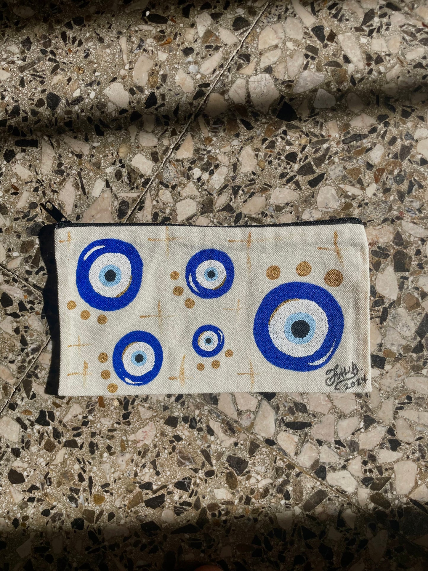 Evil eye painted bag