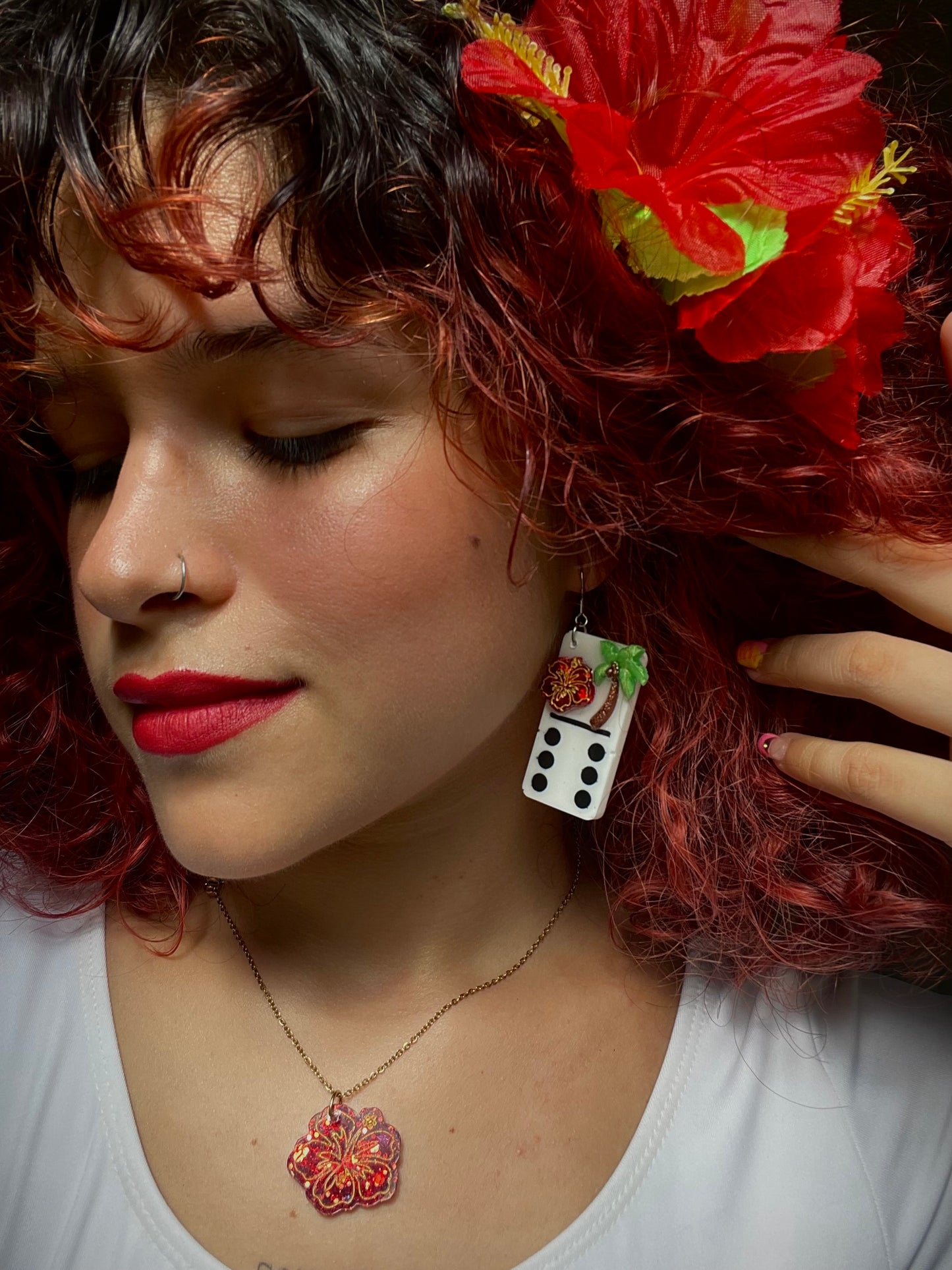 “Dominos boricuas” resin earrings