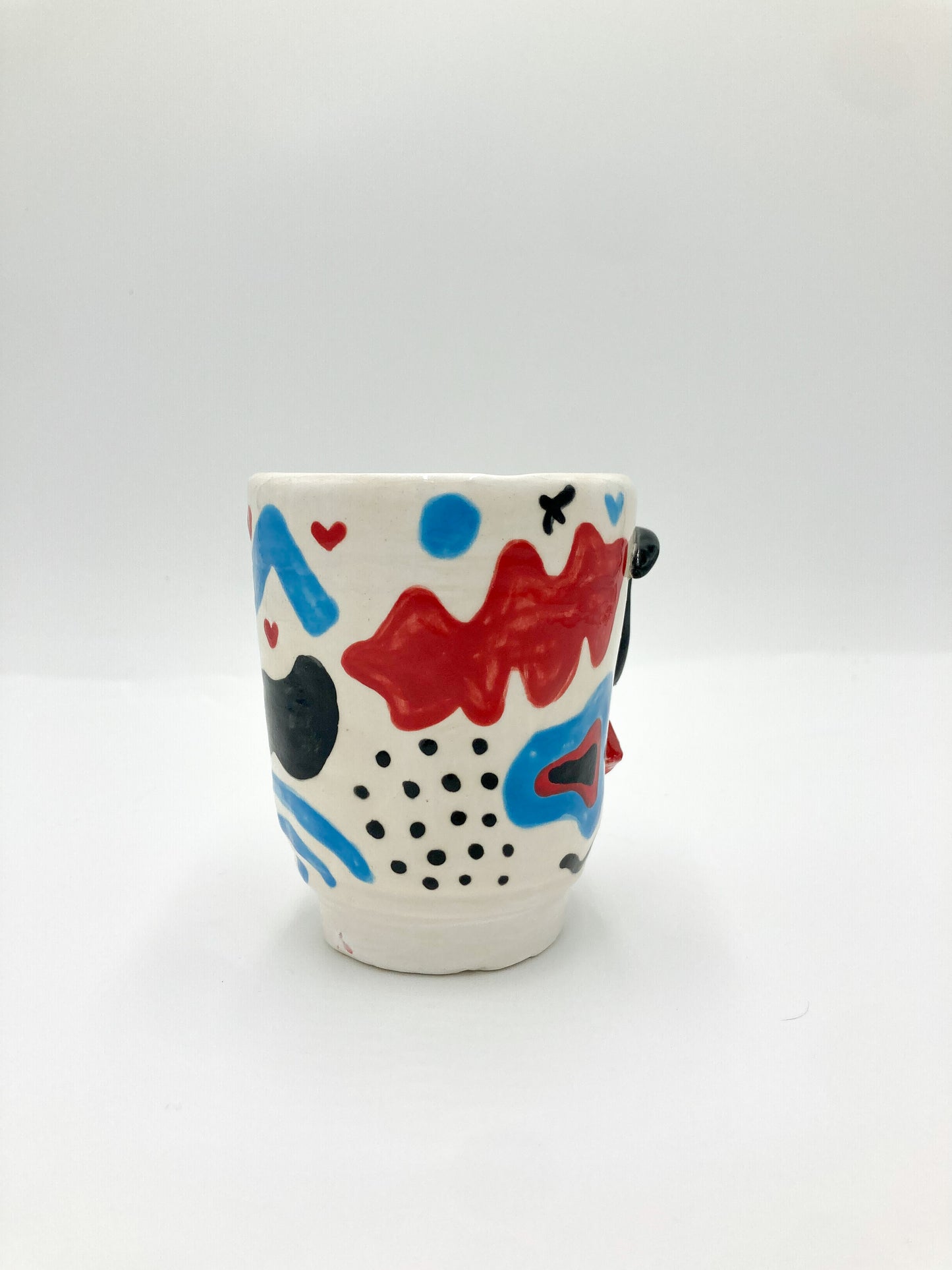 Abstract face ceramic makeup brush holder | pen holder