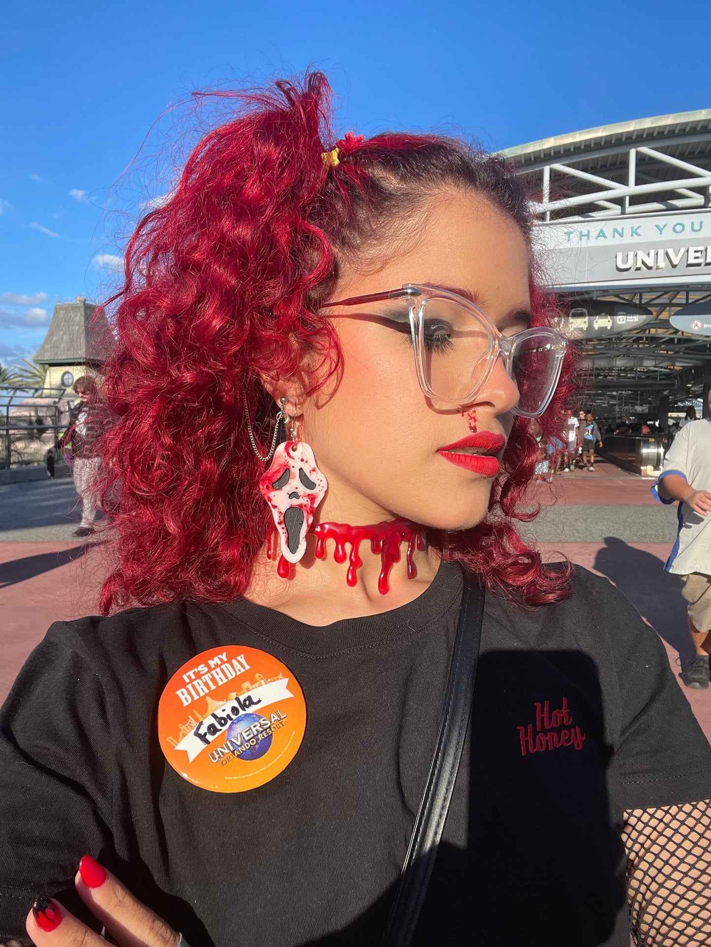 Scream/Ghostface resin earrings