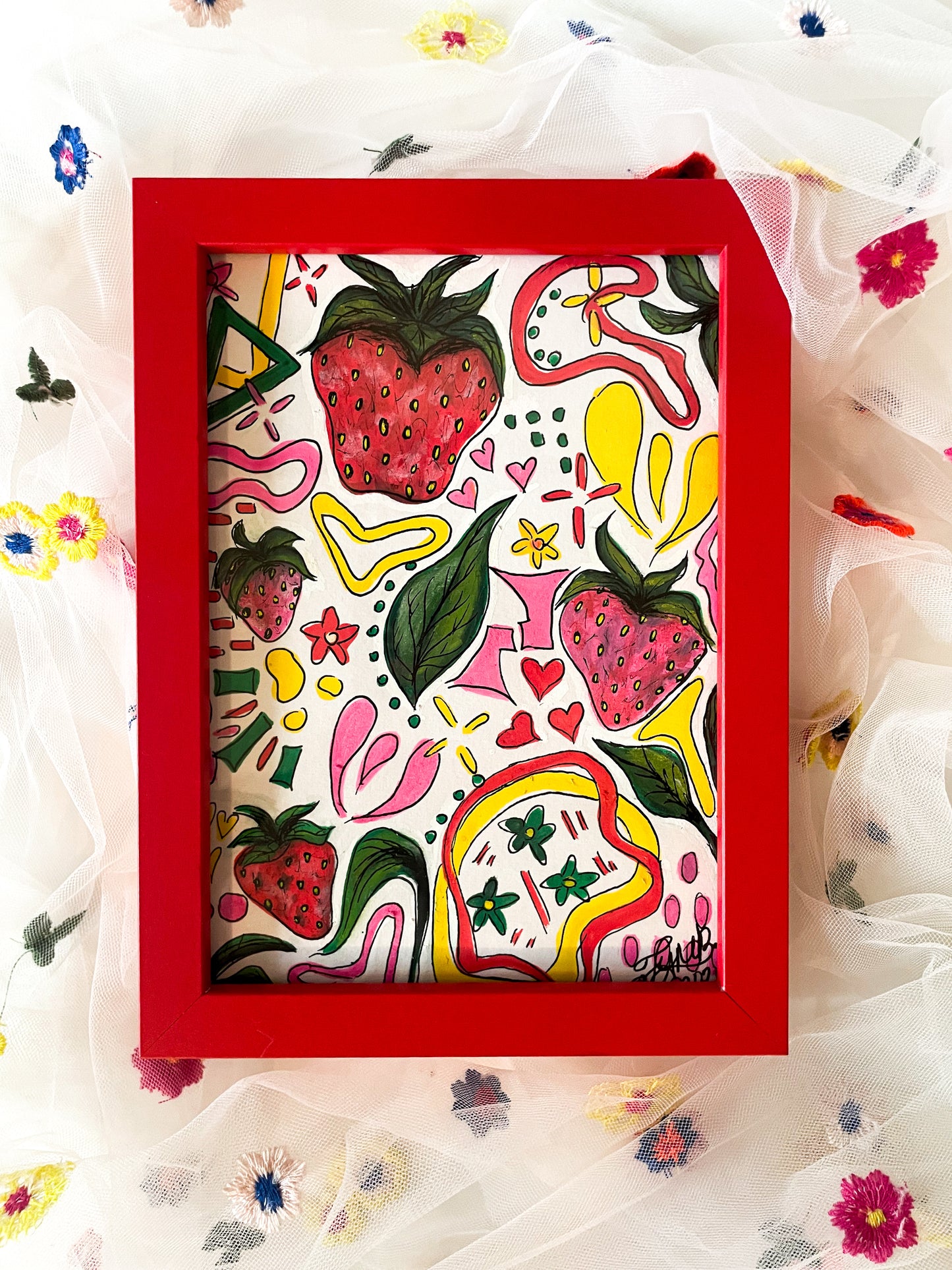 Cute strawberries painting