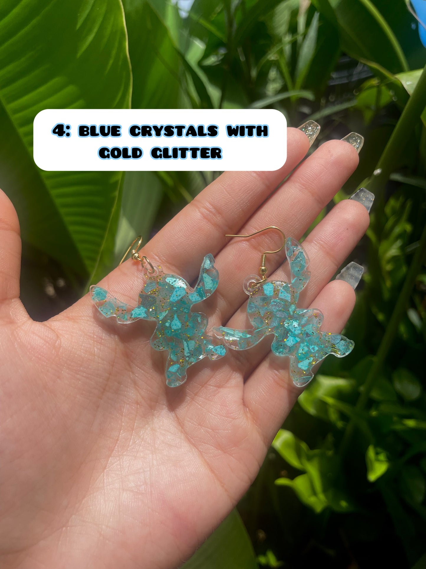 Stitch resin earrings