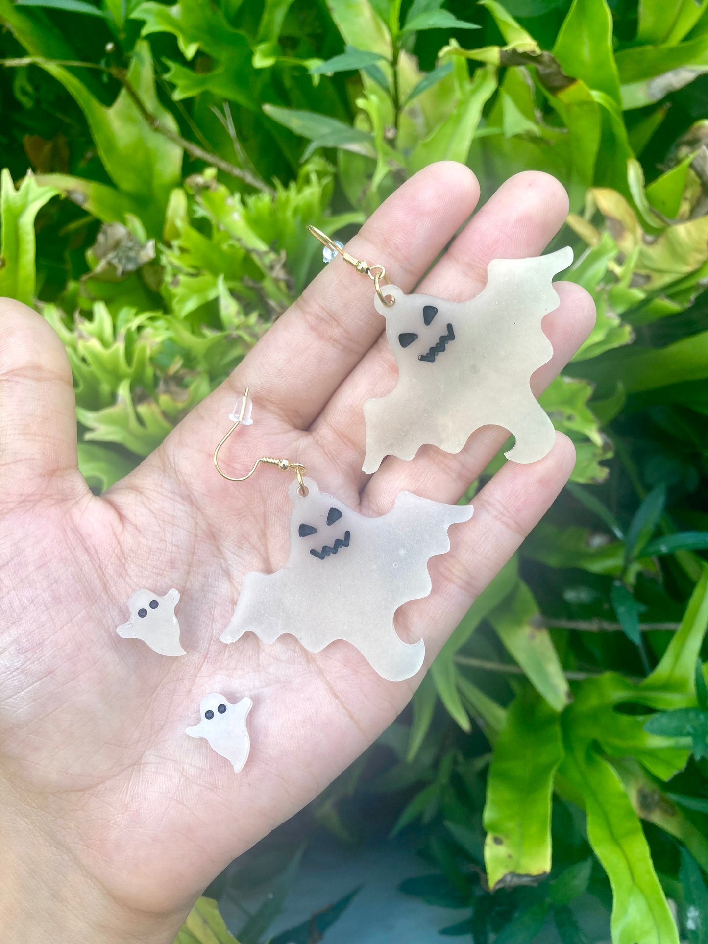 Ghost resin earrings