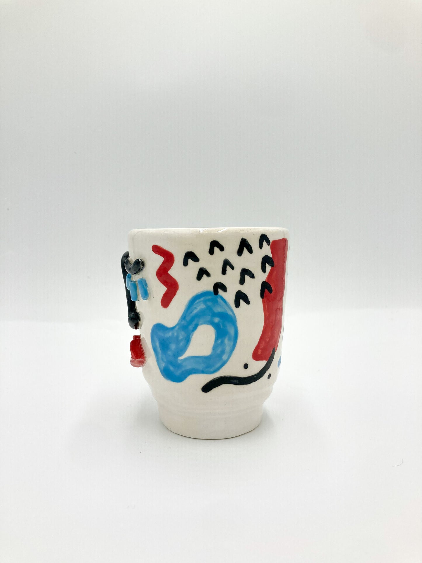 Abstract face ceramic makeup brush holder | pen holder