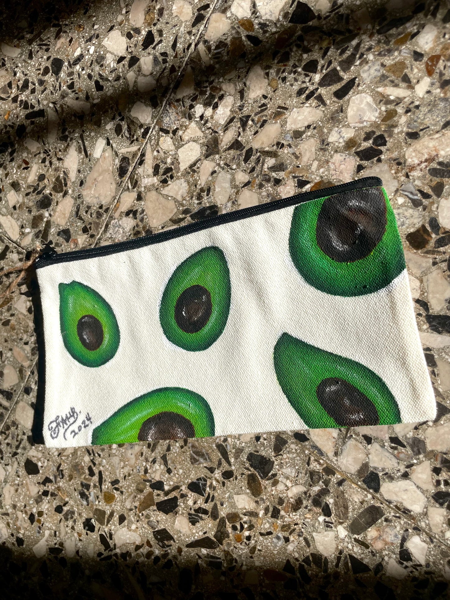 Avocado painted bag
