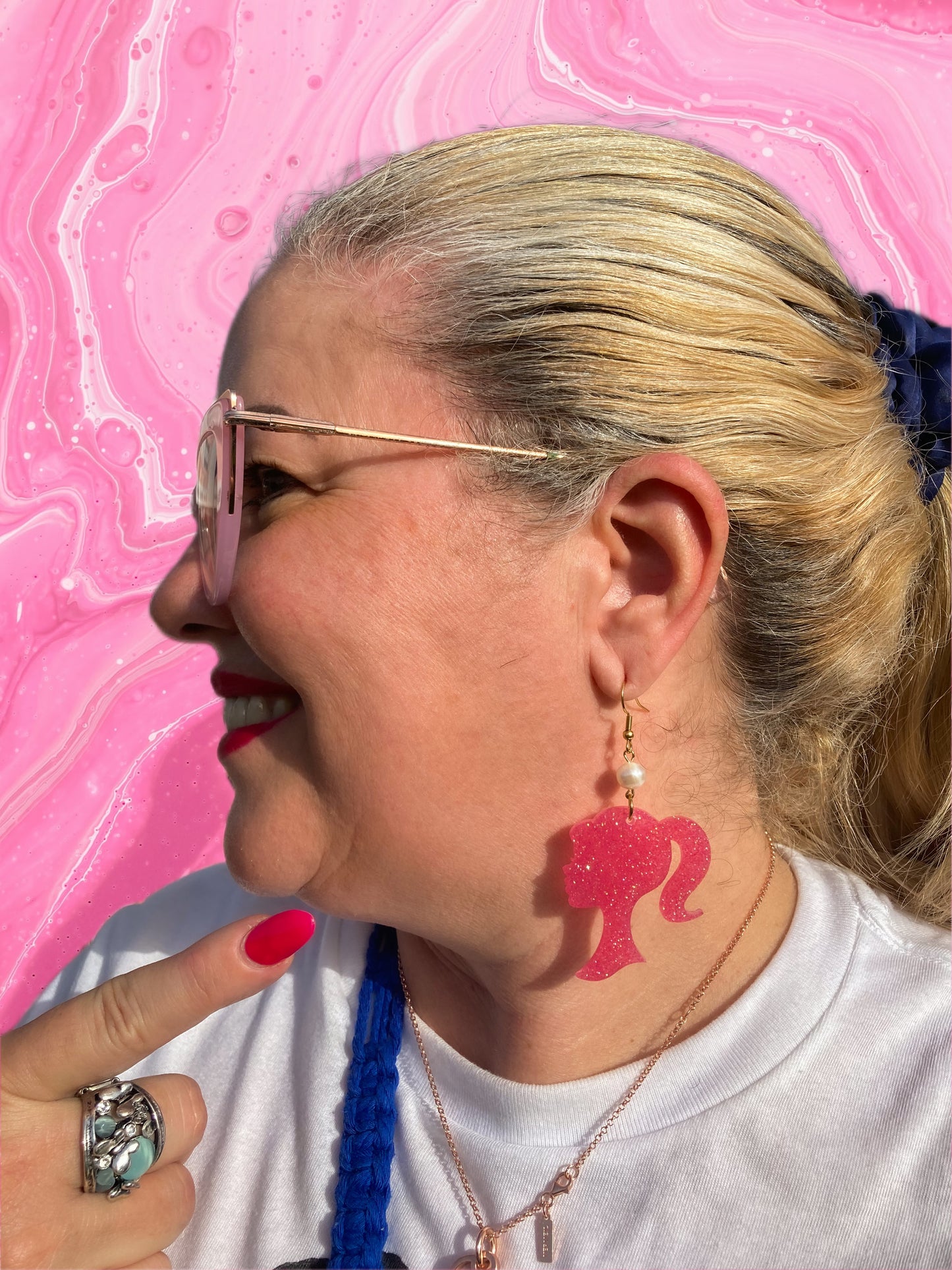 Barbie resin earrings