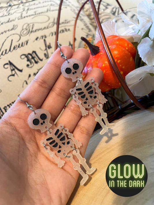 Skeleton resin earrings