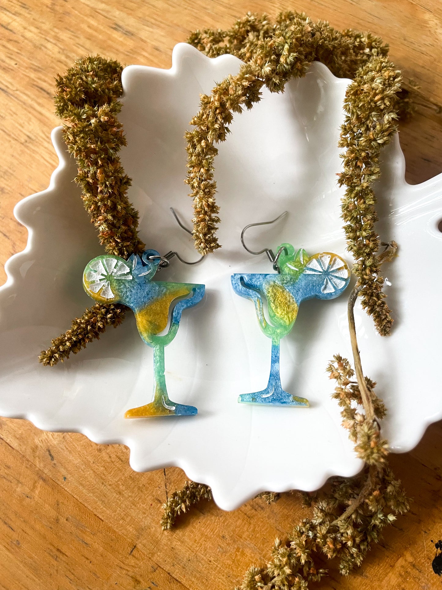 Margarita resin earrings
