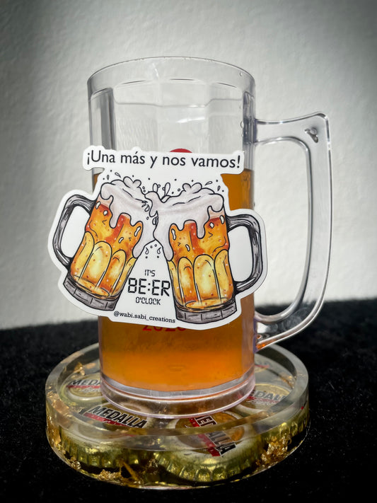 “Una más y nos vamos” beer sticker