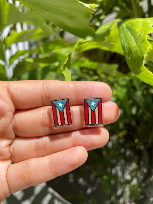 Puerto Rican flag resin studs