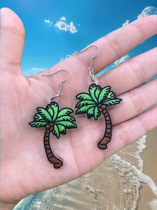 Palm resin earrings