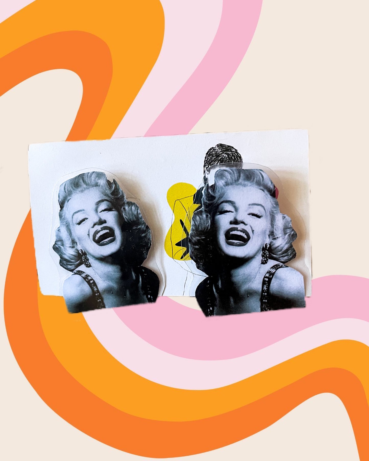 Marilyn Monroe laminated paper earrings