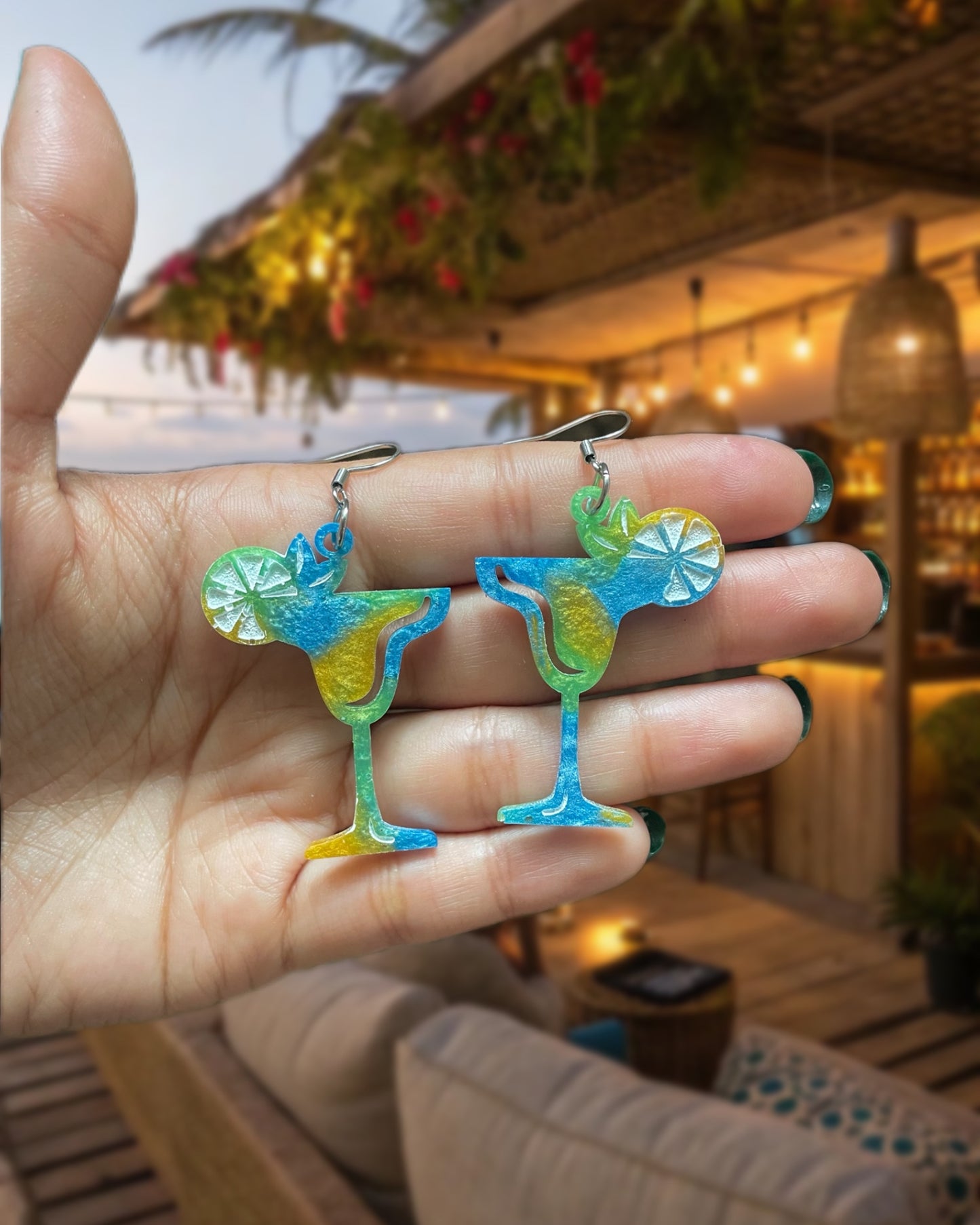 Margarita resin earrings