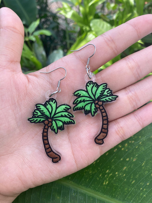 Palm resin earrings