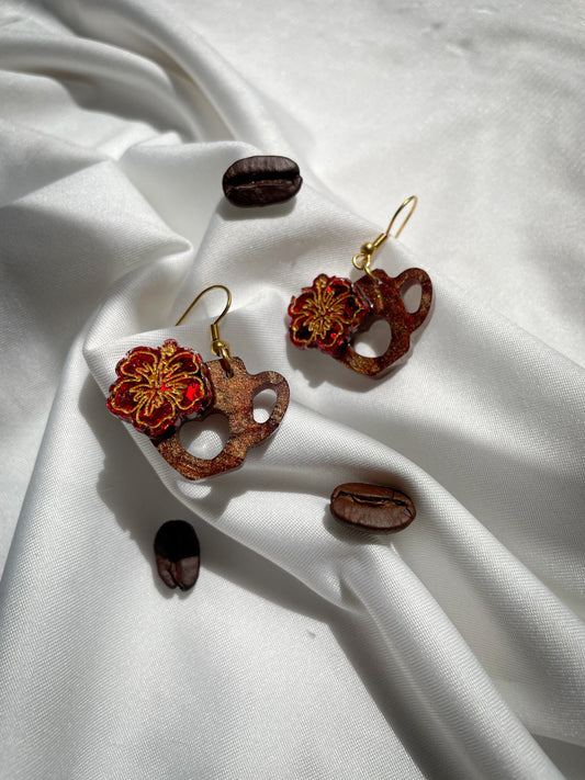 “Café Maga” resin earrings