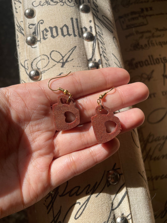 Cup of coffee resin earrings