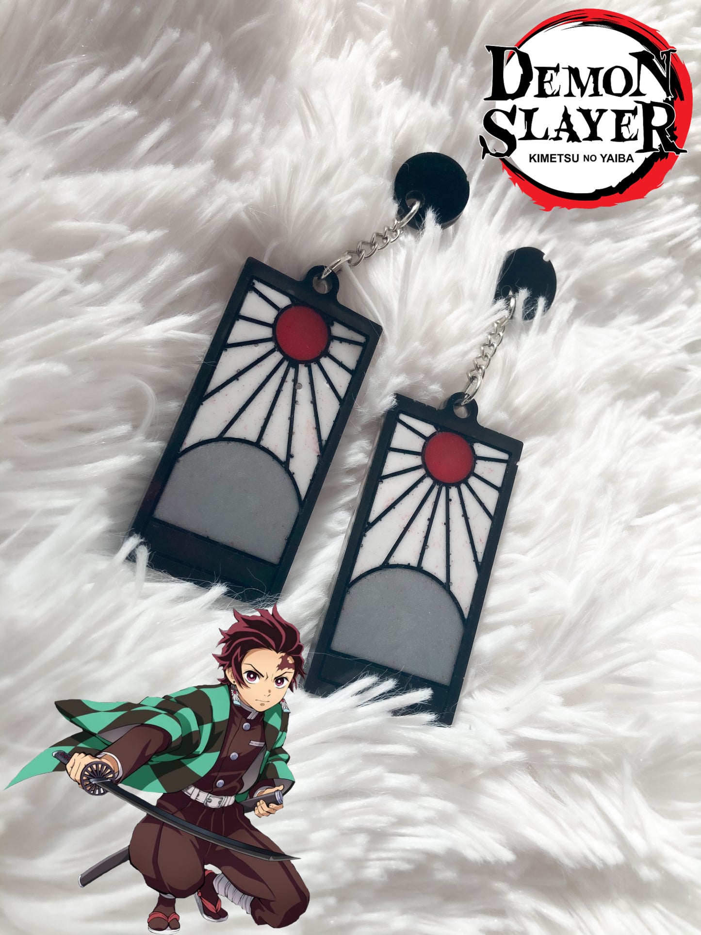 Hanafuda Tanjiro resin earrings