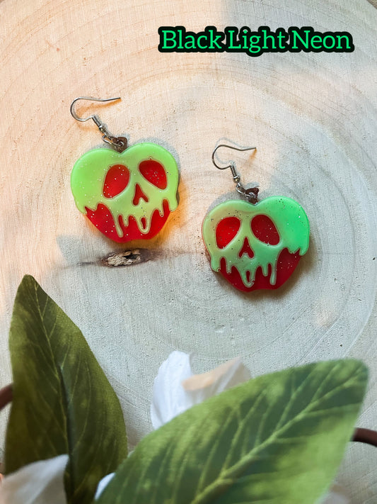 Poisoned apple resin earrings