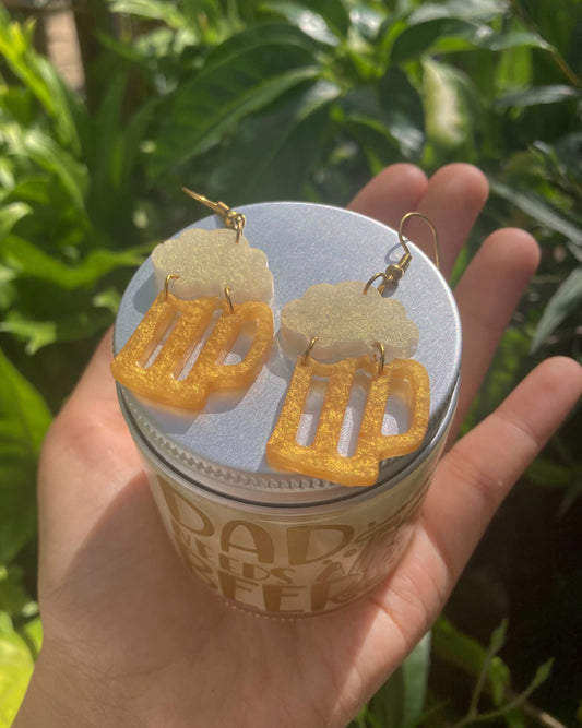 Beer resin earrings