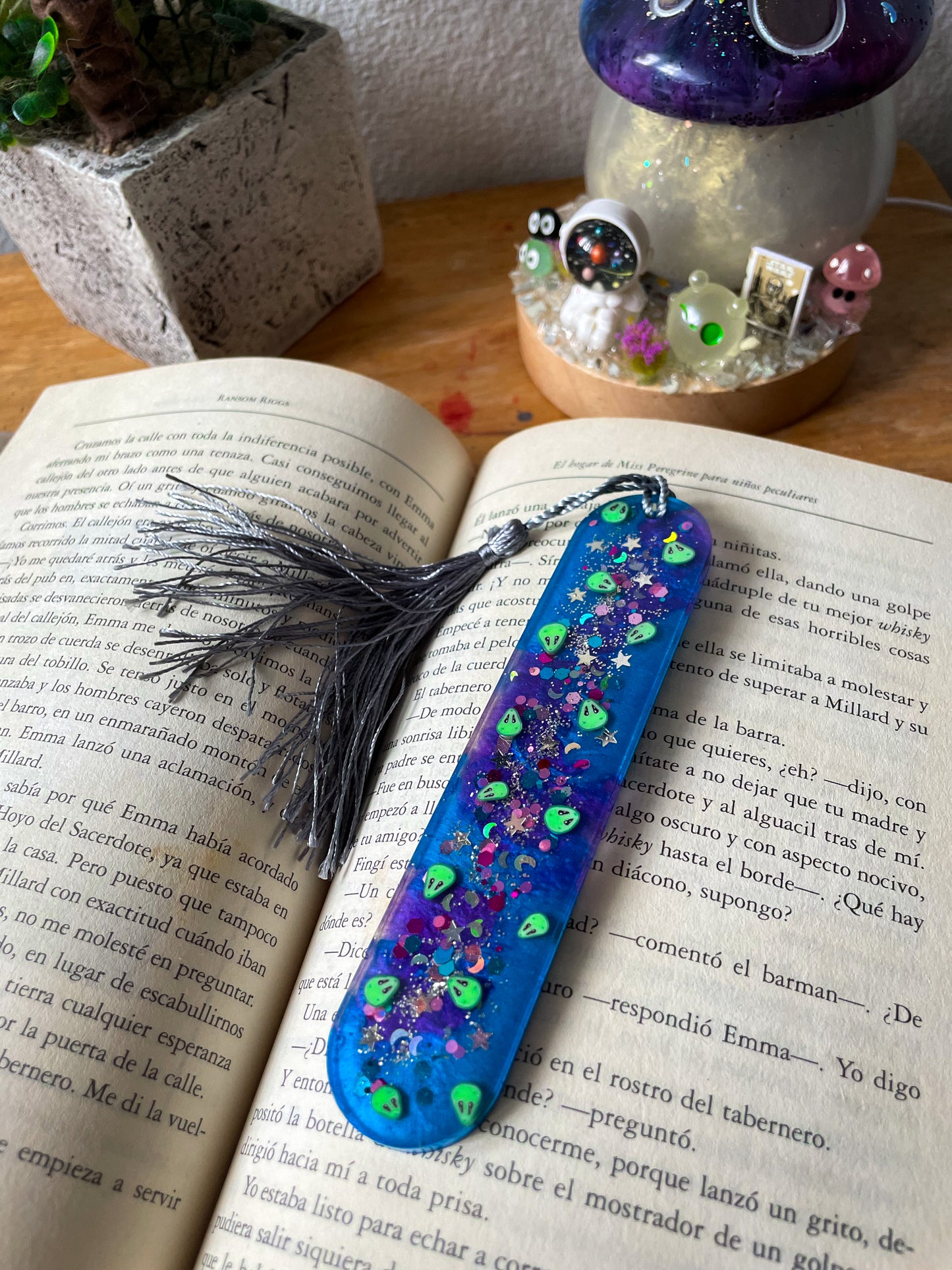 Galaxy resin bookmark