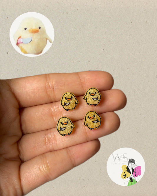 Duck meme resin studs