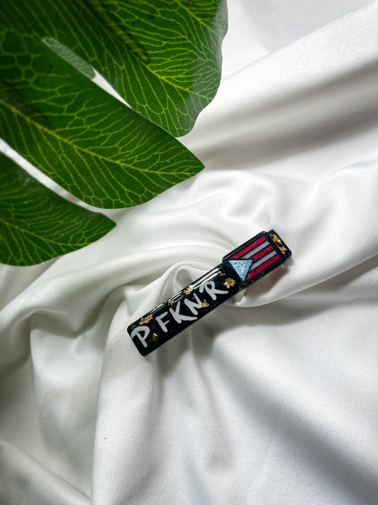 “P FKN R 🇵🇷” resin hair clip