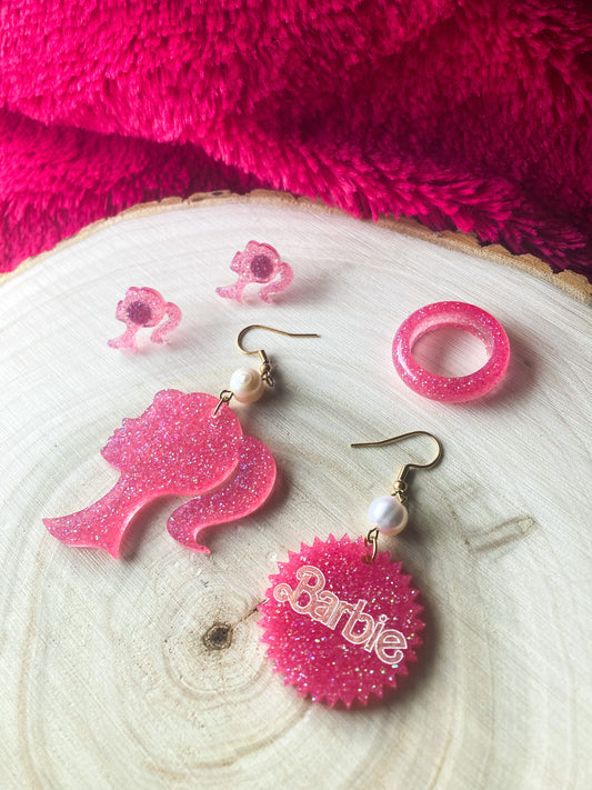 Barbie resin earrings