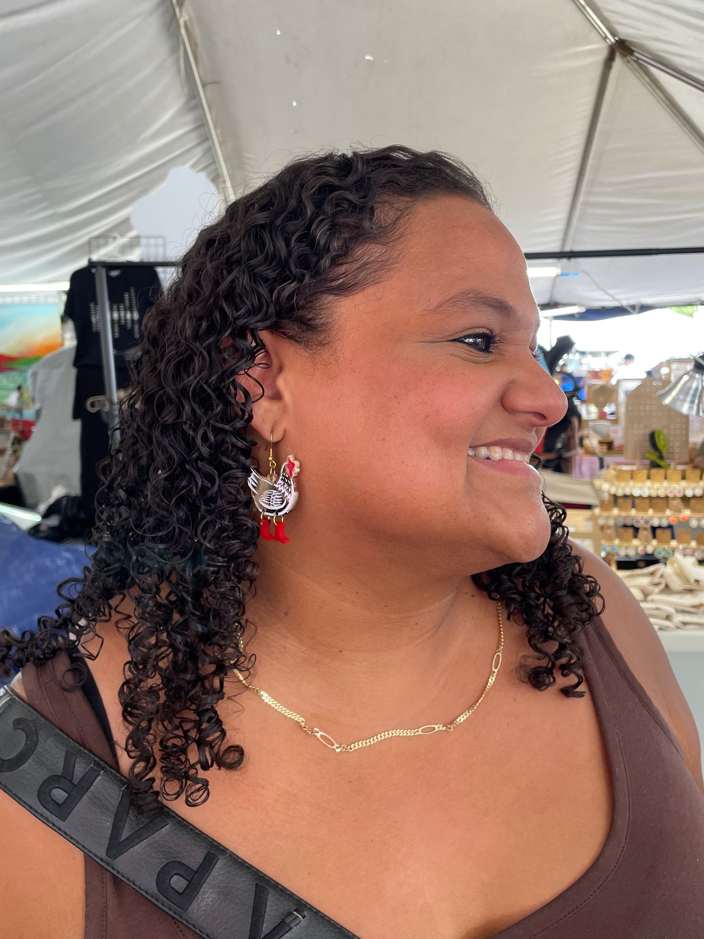 Chicken resin earrings