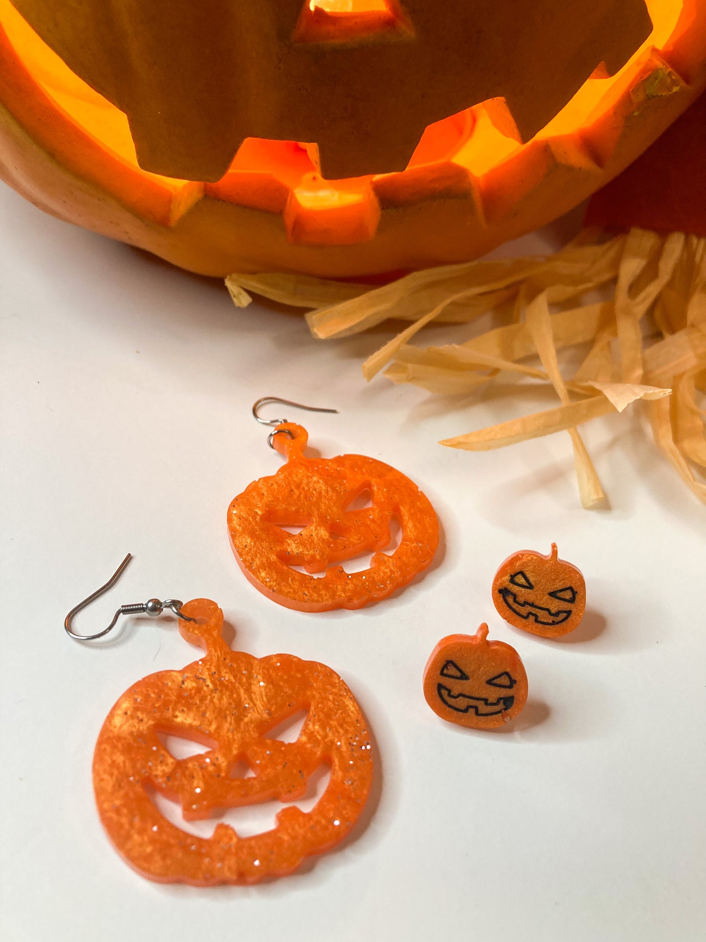 Pumpkin resin earrings