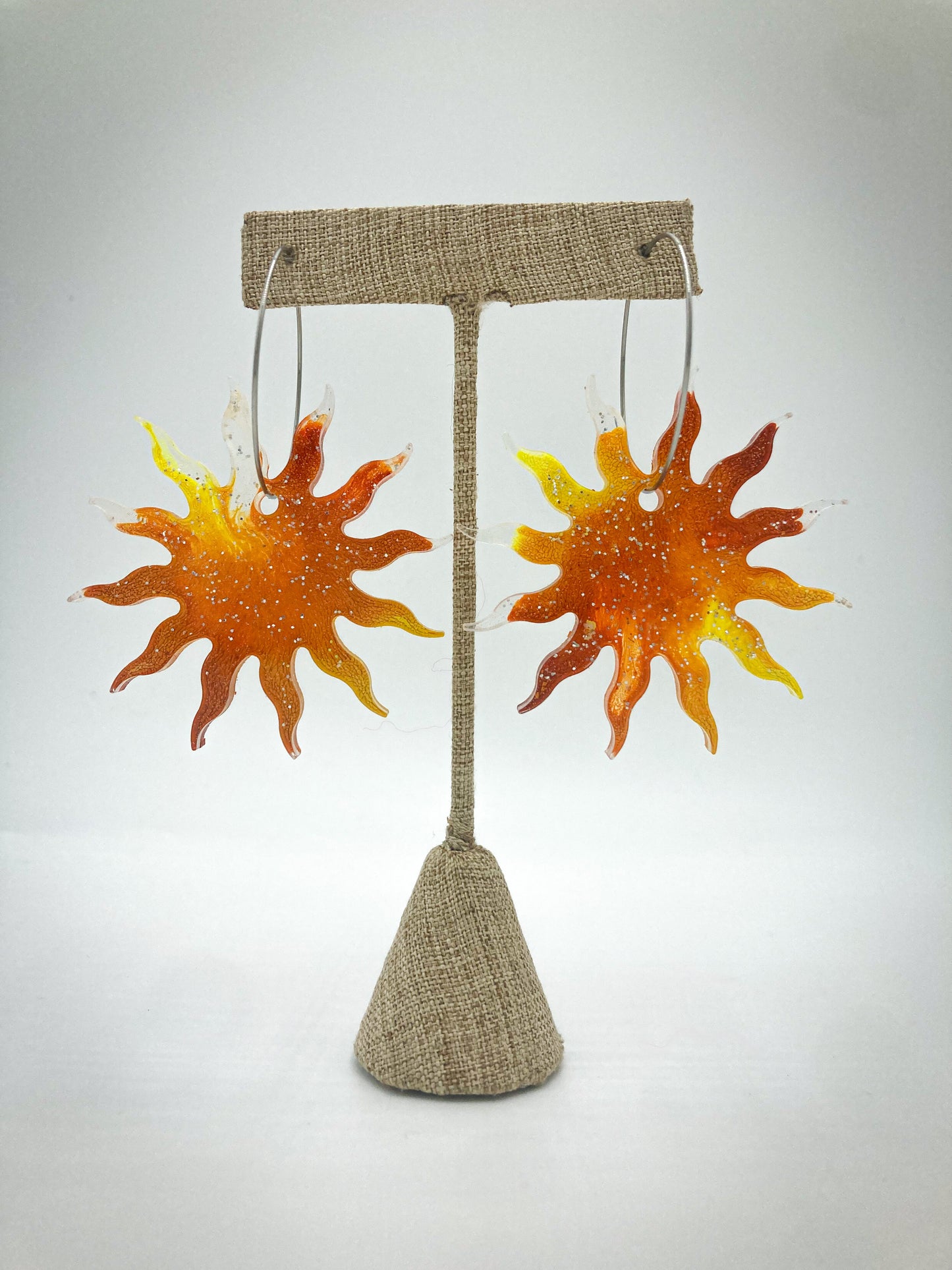 Sun resin earrings