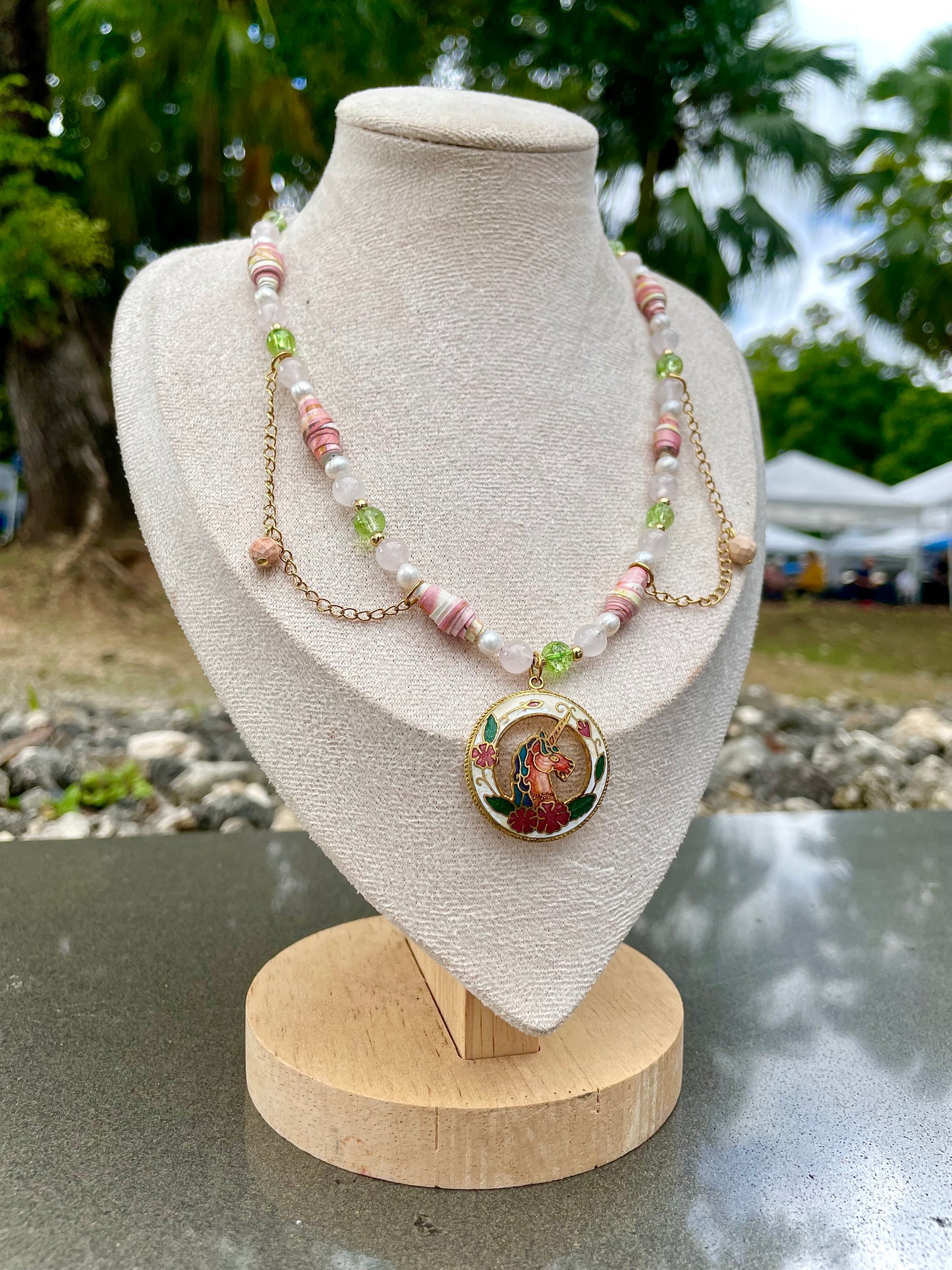 “Unicorn Whisper” beaded necklace