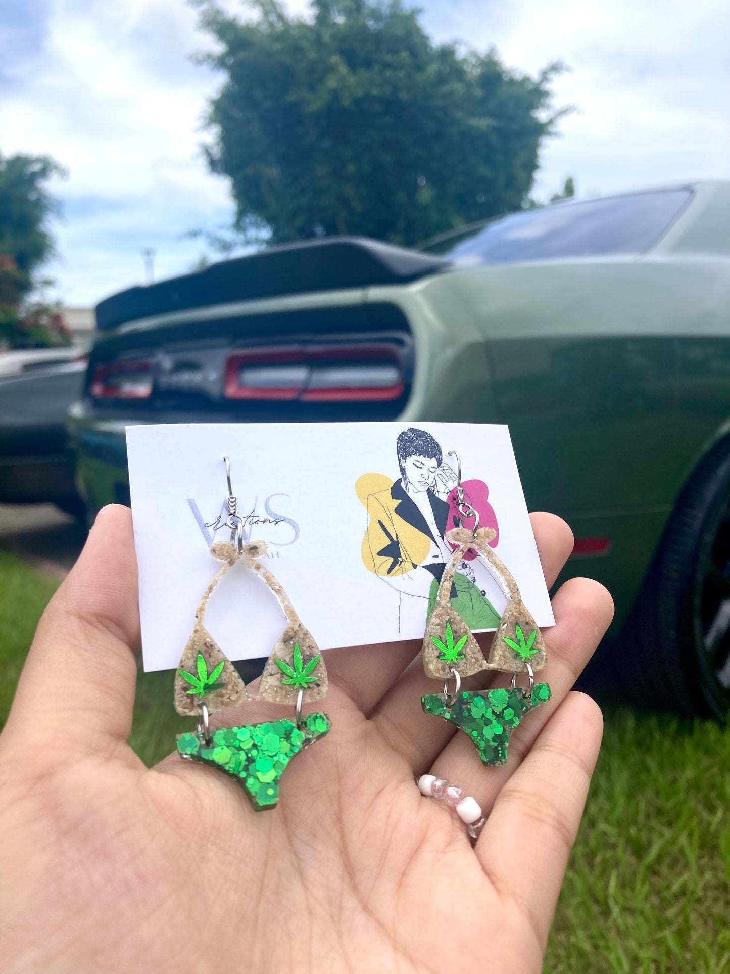 Bikini resin earrings