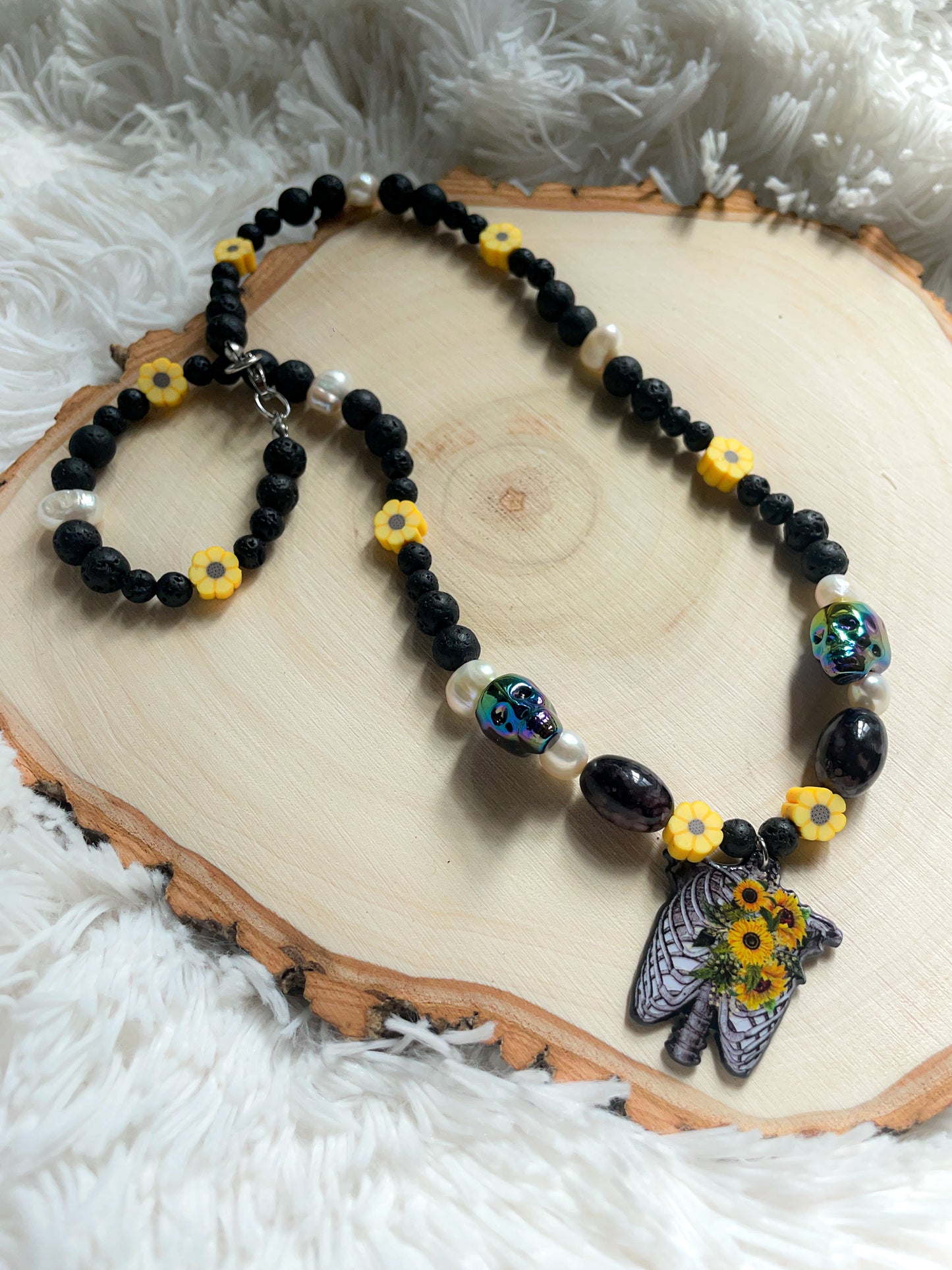 Midnight Sunflower necklace